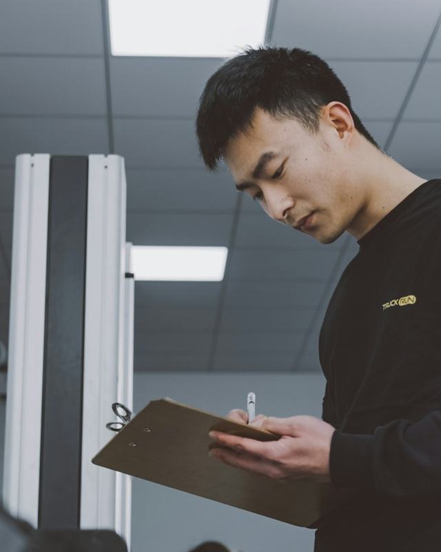 Inspector holding a clipboard