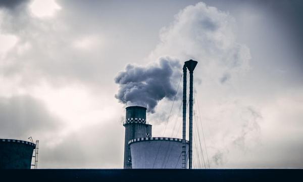 Industrial chimney releasing emissions