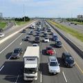 Busy multi-lane highway traffic