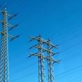 Electricity transmission towers and power lines
