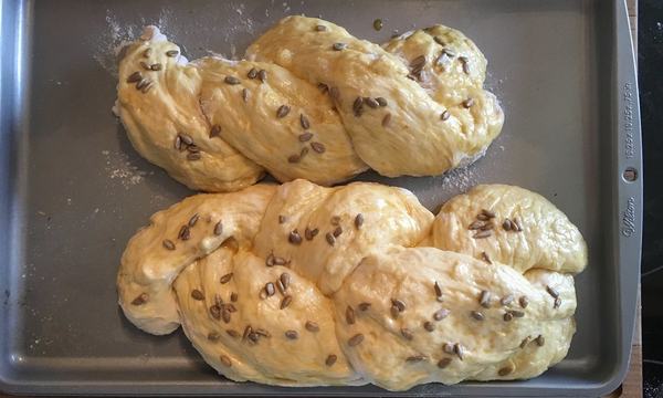 Braided challah bread